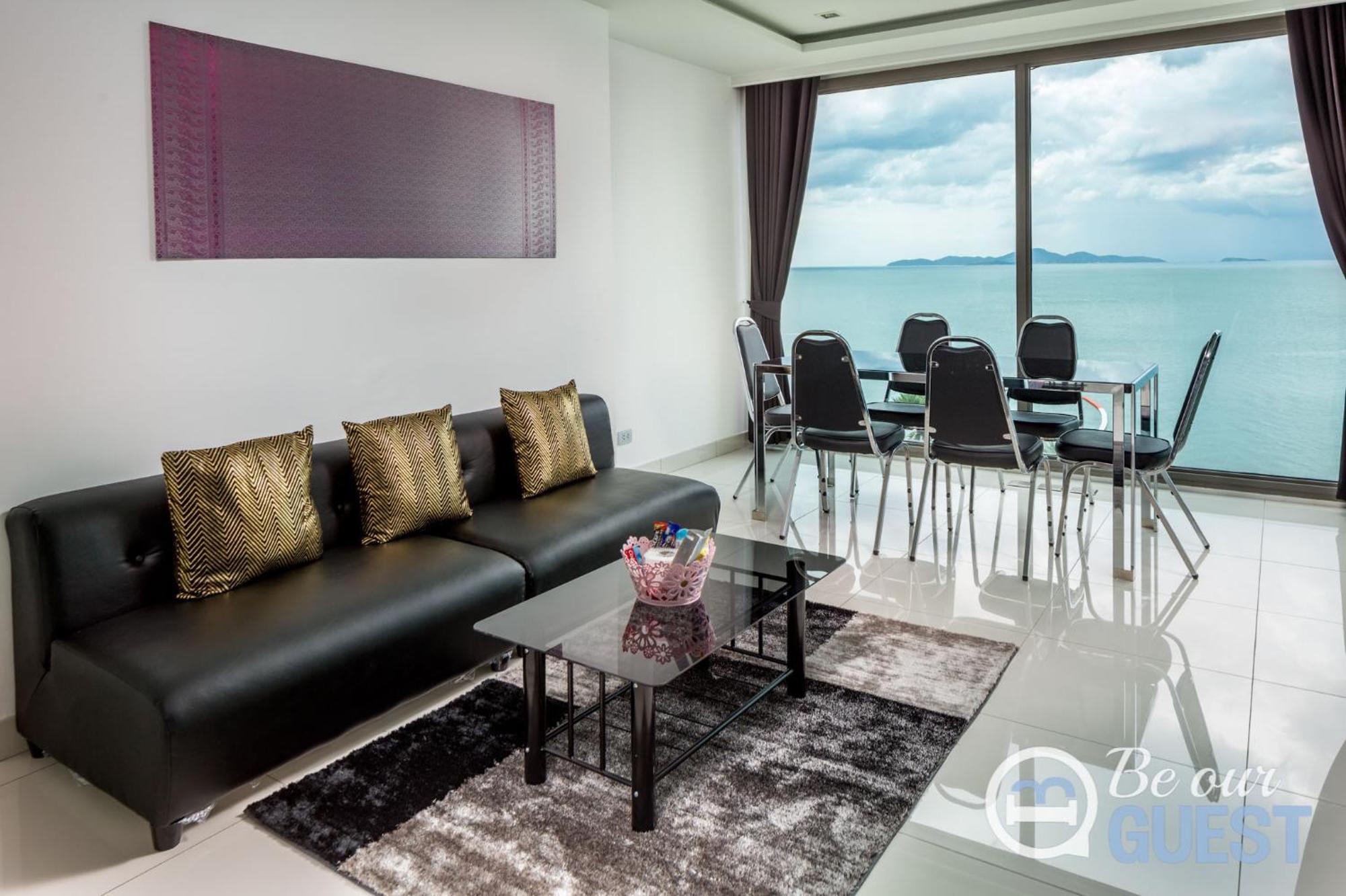 Stunning Sea View Condo On The Beach - Monthly Stay 芭達亞 外观 照片